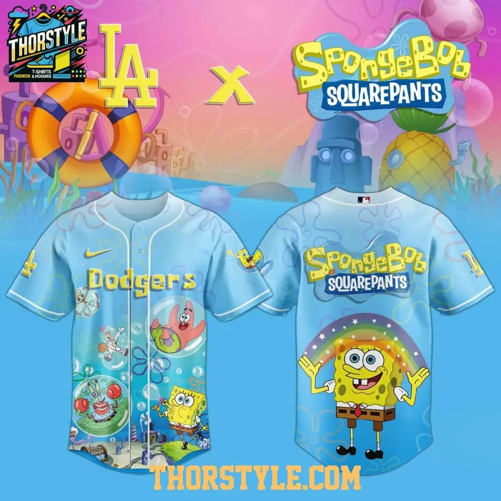 Los Angeles Dodgers Spongebob Squarepants 2025 Rainbow Baseball Jersey