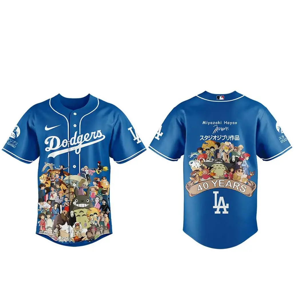 Los Angeles Dodgers Studio Ghibli 40th Anniversary 2026 Baseball Jersey - Tazila