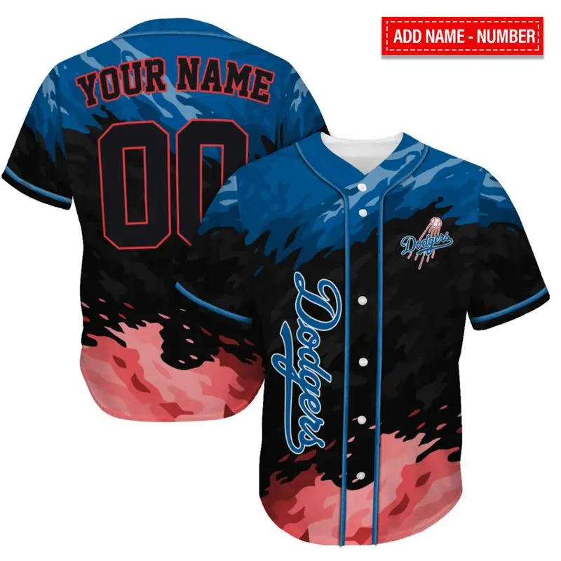 Los Angeles Dodgers Sunset Camo Custom Baseball Jersey