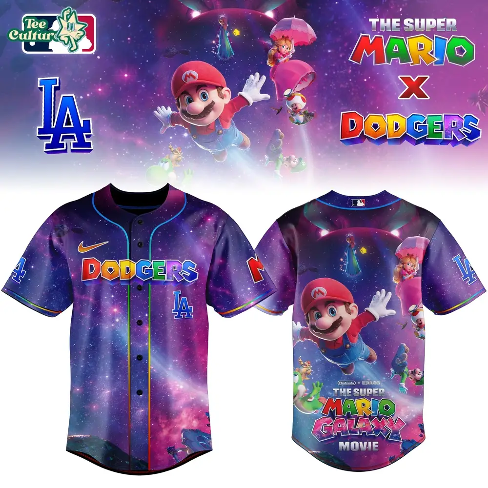 Los Angeles Dodgers Super Mario Galaxy Inspired Limited Edition Baseball Jersey Version 1