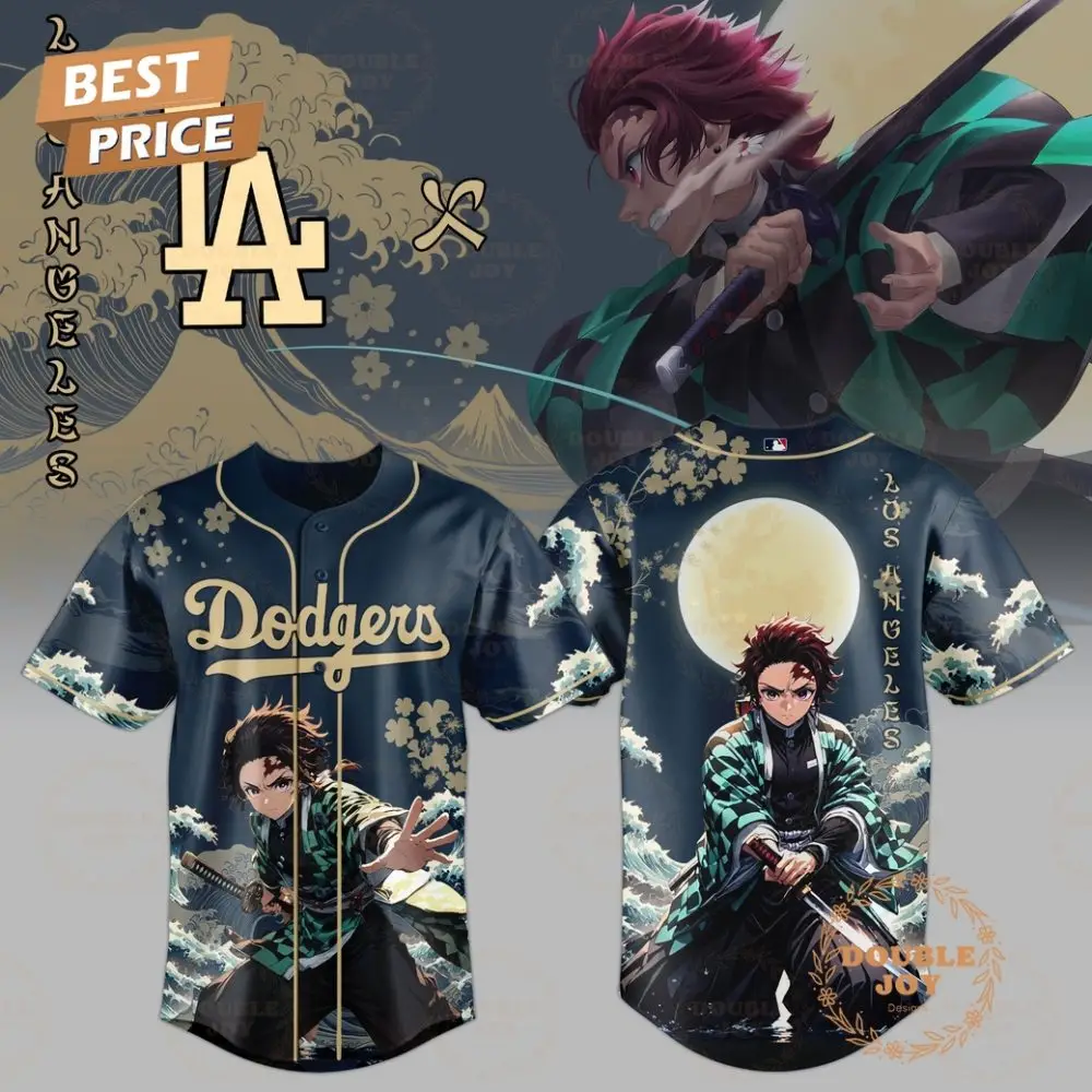 Los Angeles Dodgers Tanjiro Kamado X Demon Slayer: Kimetsu No Yaiba 2025 Limited Edition Baseball Jersey