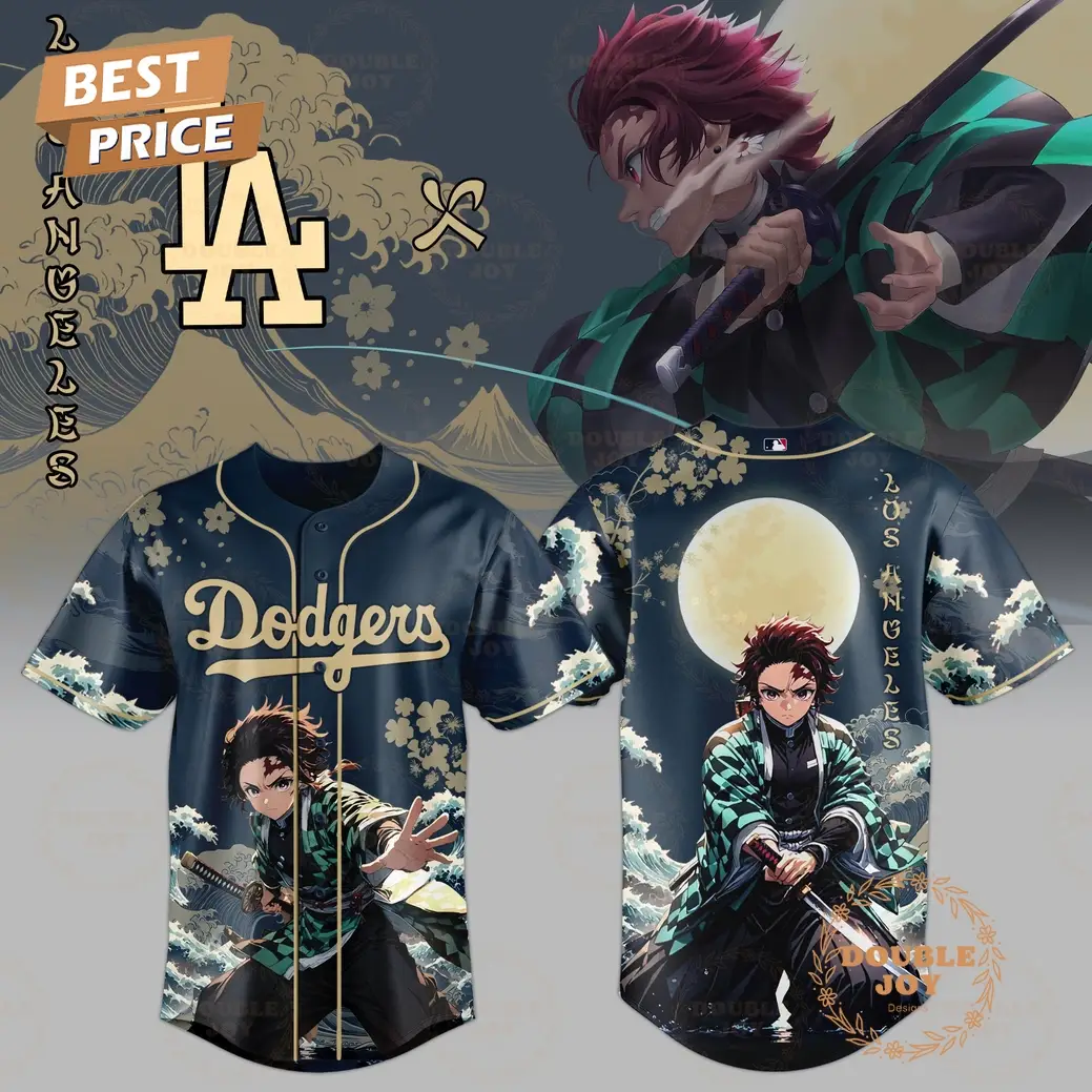 Los Angeles Dodgers Tanjiro Kamado x Demon Slayer: Kimetsu No Yaiba 2025 Limited Edition Baseball Jersey