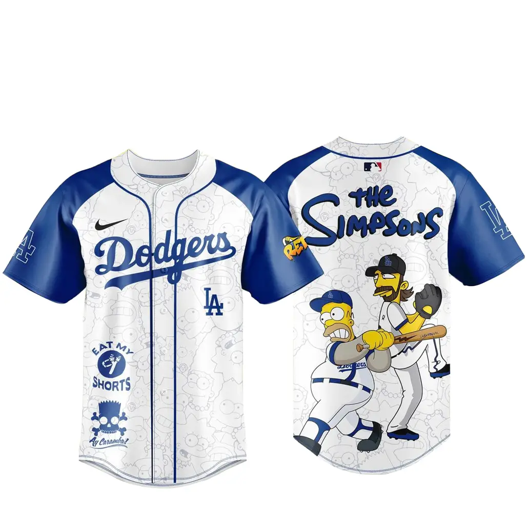 Los Angeles Dodgers The Simpsons Eat My Shorts 2026 Baseball Jersey - Tazila
