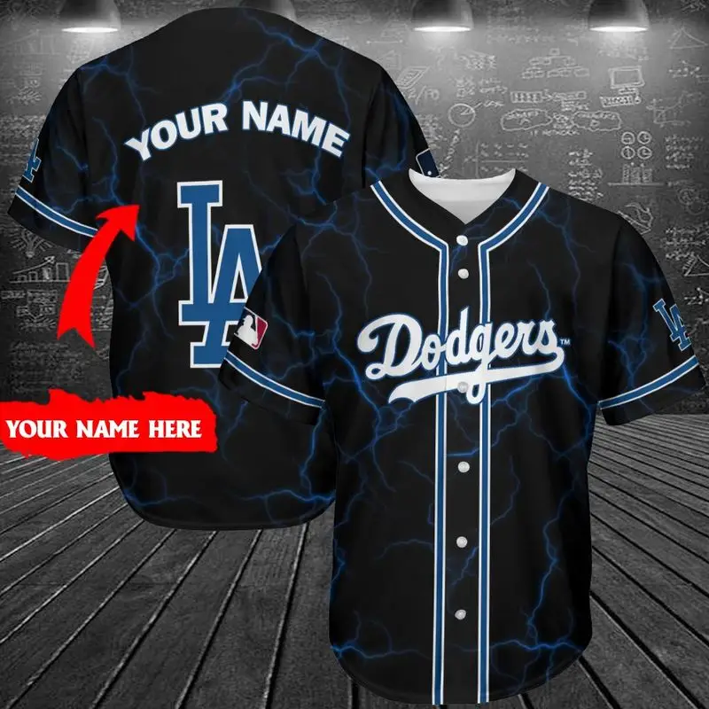 Los Angeles Dodgers Thunderstorm Black Baseball Jersey