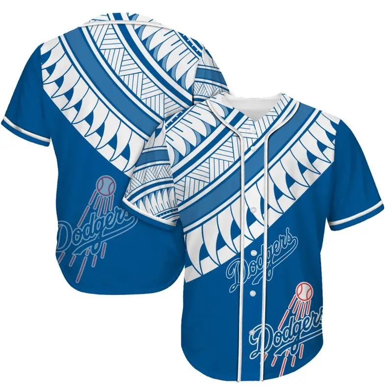 Los Angeles Dodgers Tribal Island Baseball Jersey
