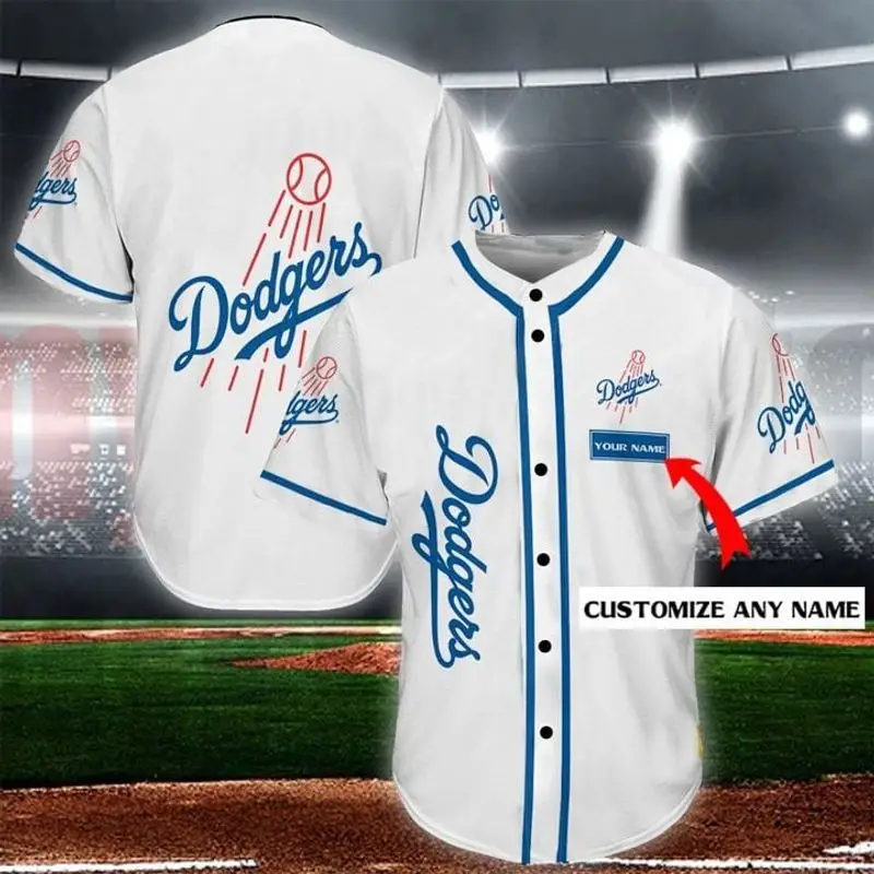 Los Angeles Dodgers White Custom Baseball Jersey