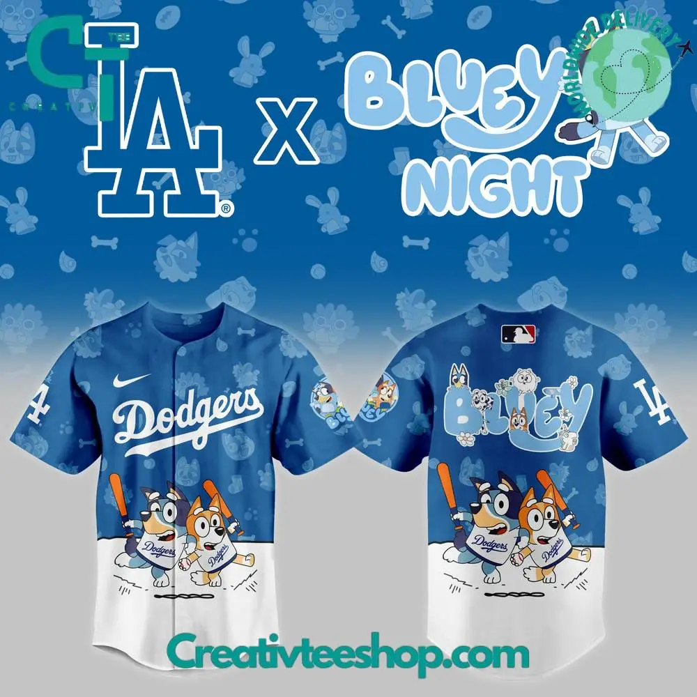 Los Angeles Dodgers X 2025 Bluey Night Baseball Jersey