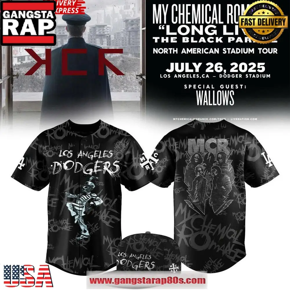 Los Angeles Dodgers x 2025 My Chemical Romance Concert Baseball Jersey Shirt