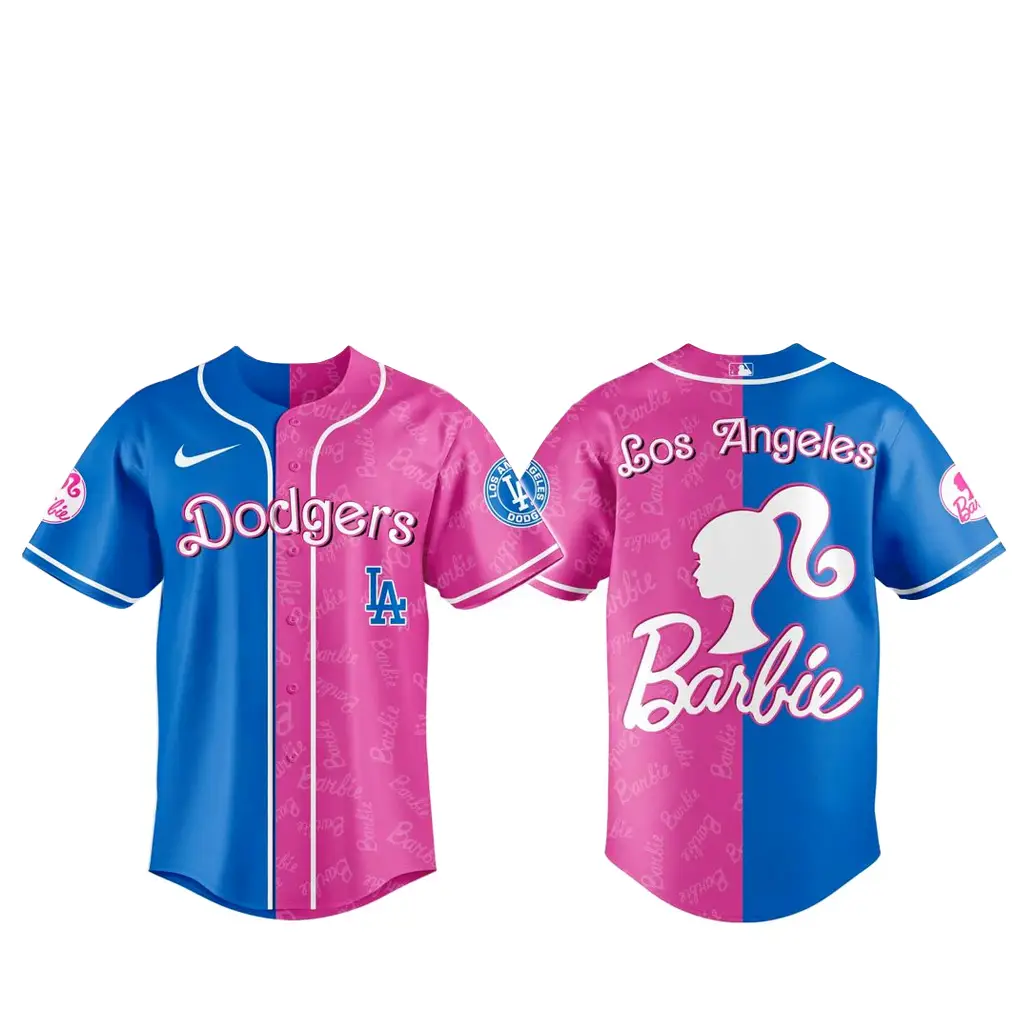 Los Angeles Dodgers x Barbie Night Game Baseball Jersey - Tazila