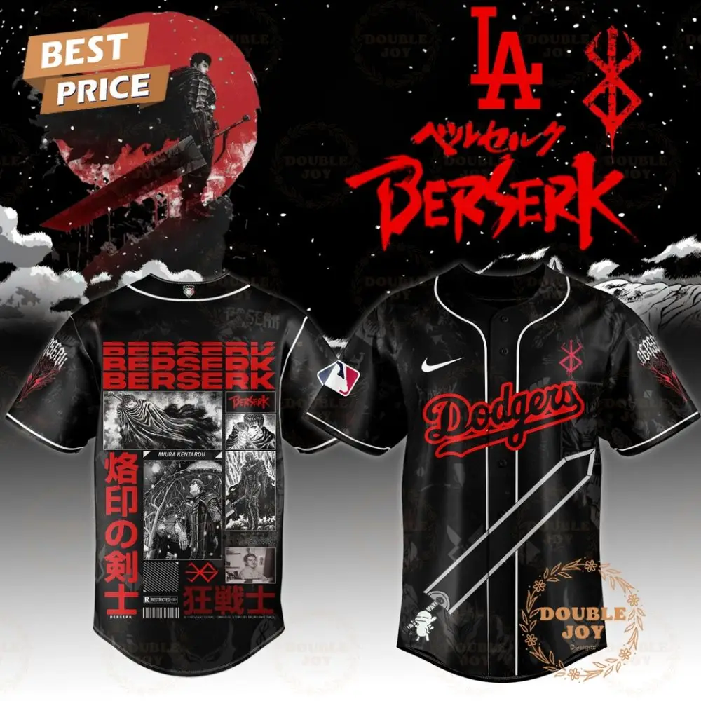 Los Angeles Dodgers X Berserk Black Special Edition 2025 Baseball Jersey