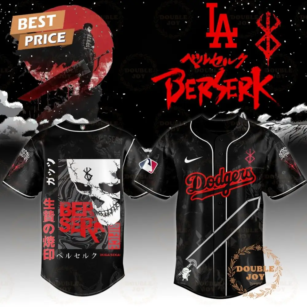 Los Angeles Dodgers X Berserk Special Edition 2025 Black Baseball Jersey