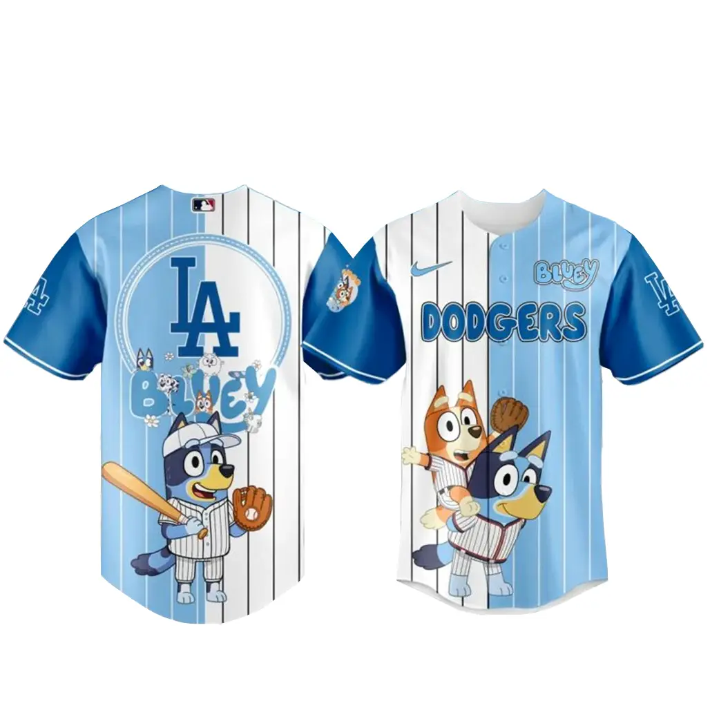 Los Angeles Dodgers x Bluey Fans Baseball Jersey - Tazila