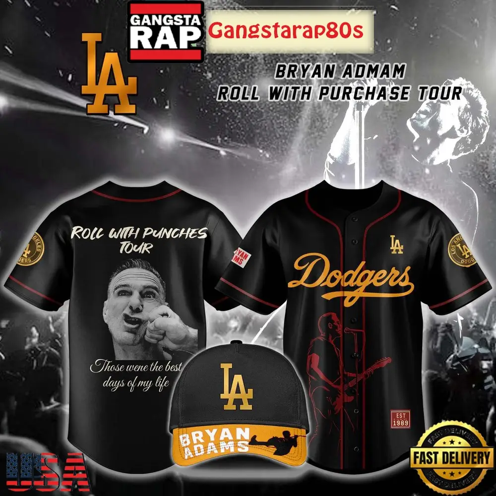 Los Angeles Dodgers x Bryan Adam Roll With Purchase Tour 2025 Baseball Jersey