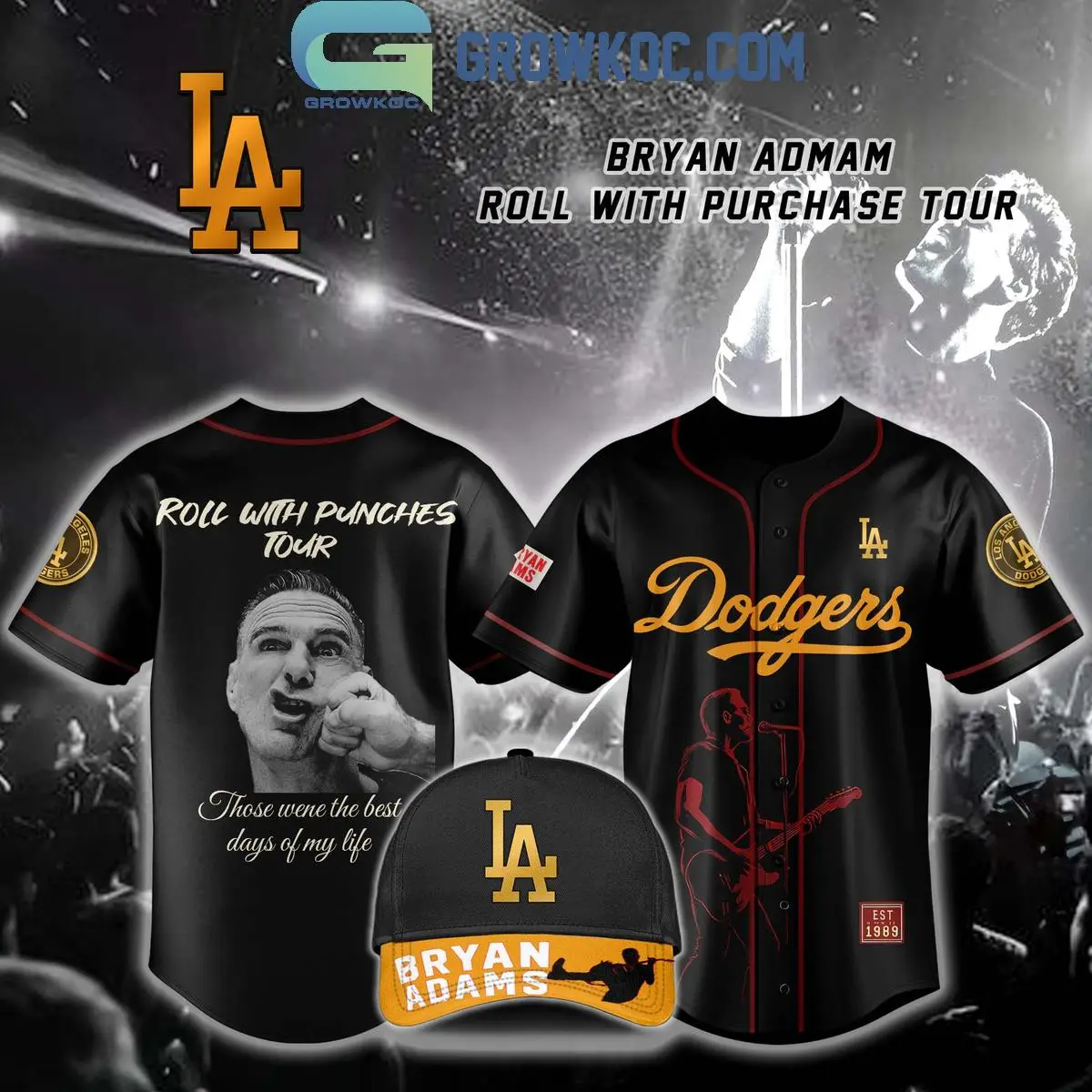 Los Angeles Dodgers x Bryan Adam Roll With Purchase Tour 2025 Jersey