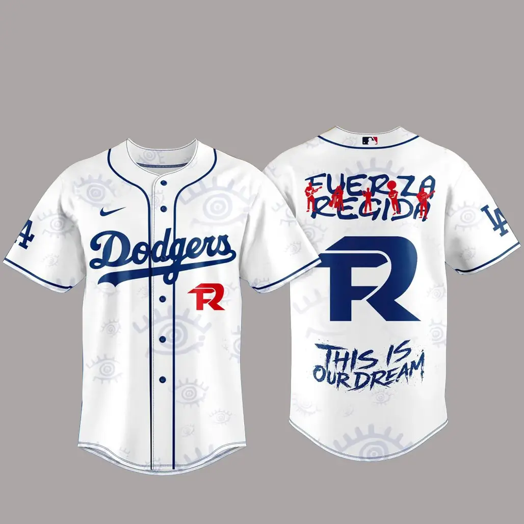 Los Angeles Dodgers x Fuerza Regida This Is Our Dream Stadium Tour 2026 Baseball Jersey - Tazila