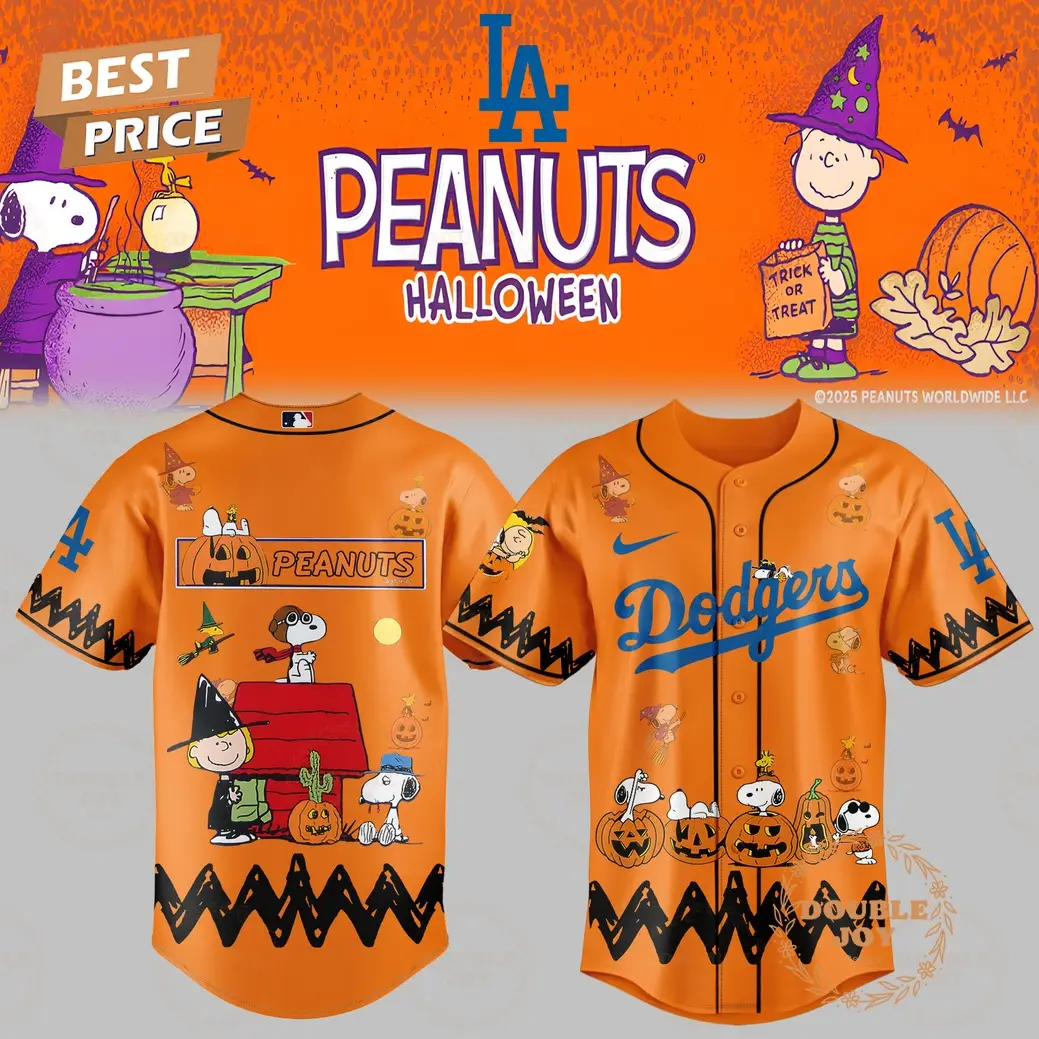 Los Angeles Dodgers x Halloween Peanuts Orange Baseball Jersey