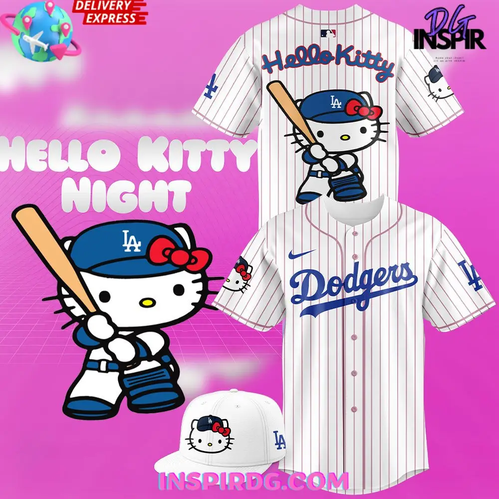 Los Angeles Dodgers X Hello Kitty Night Stripe Baseball Jersey