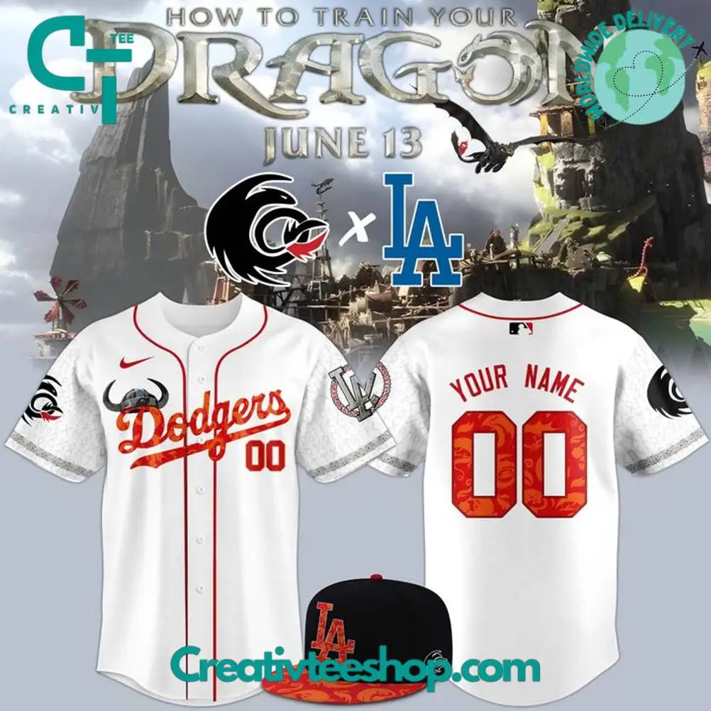 Los Angeles Dodgers X How To Train Your Dragon 2025 Personalized Baseball Jersey