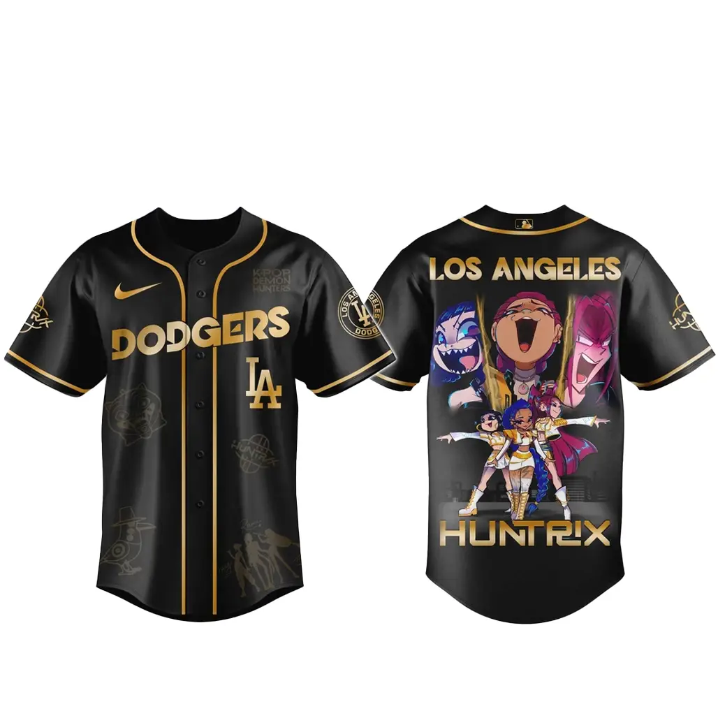 Los Angeles Dodgers x Kpop Demon Hunter 2026 Golden Baseball Jersey - Tazila