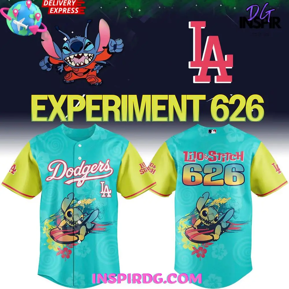 Los Angeles Dodgers X Lilo & Stitch “Experiment 626” Baseball Jersey