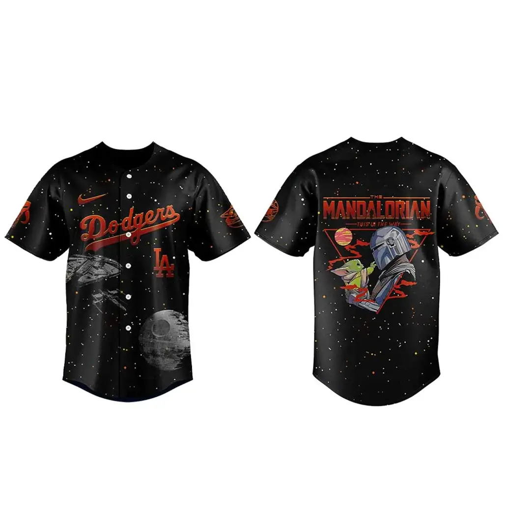Los Angeles Dodgers x Mandalorian and Grogu Baseball Jersey - Tazila