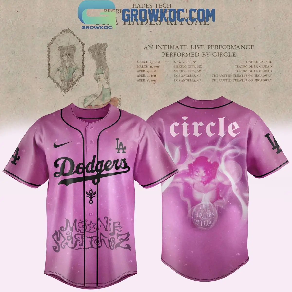 Los Angeles Dodgers x Melanie Martinez The Hades Ritual Jersey Los Angeles Dodgers x Melanie Martinez The Hades Ritual Jersey - Image 1