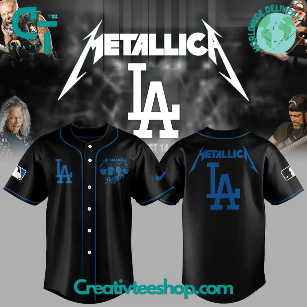 Los Angeles Dodgers X Metallica Special Black Baseball Jersey