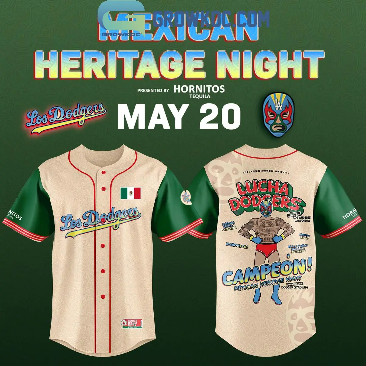 Los Angeles Dodgers x Mexican Heritage Night Baseball Jersey
