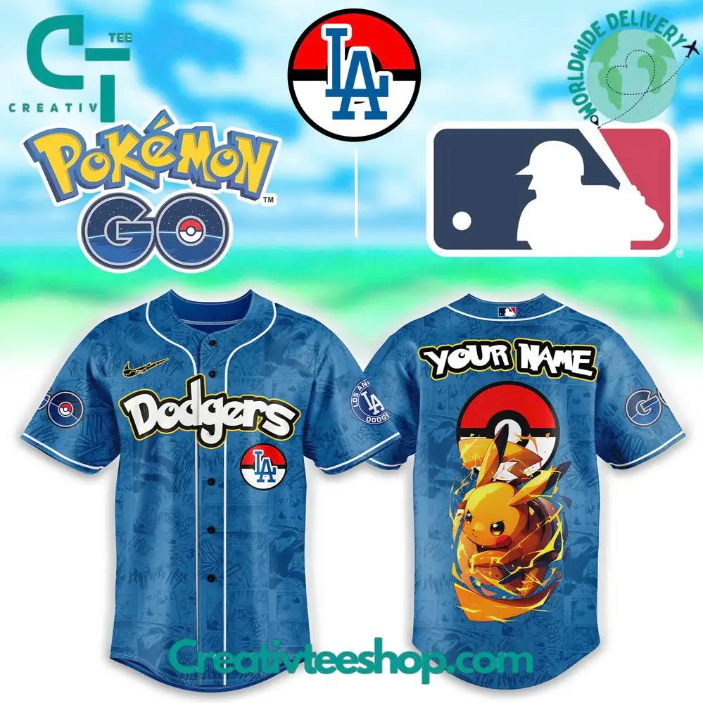 Los Angeles Dodgers X Pokemon Go All Characters Special Baseball Jersey