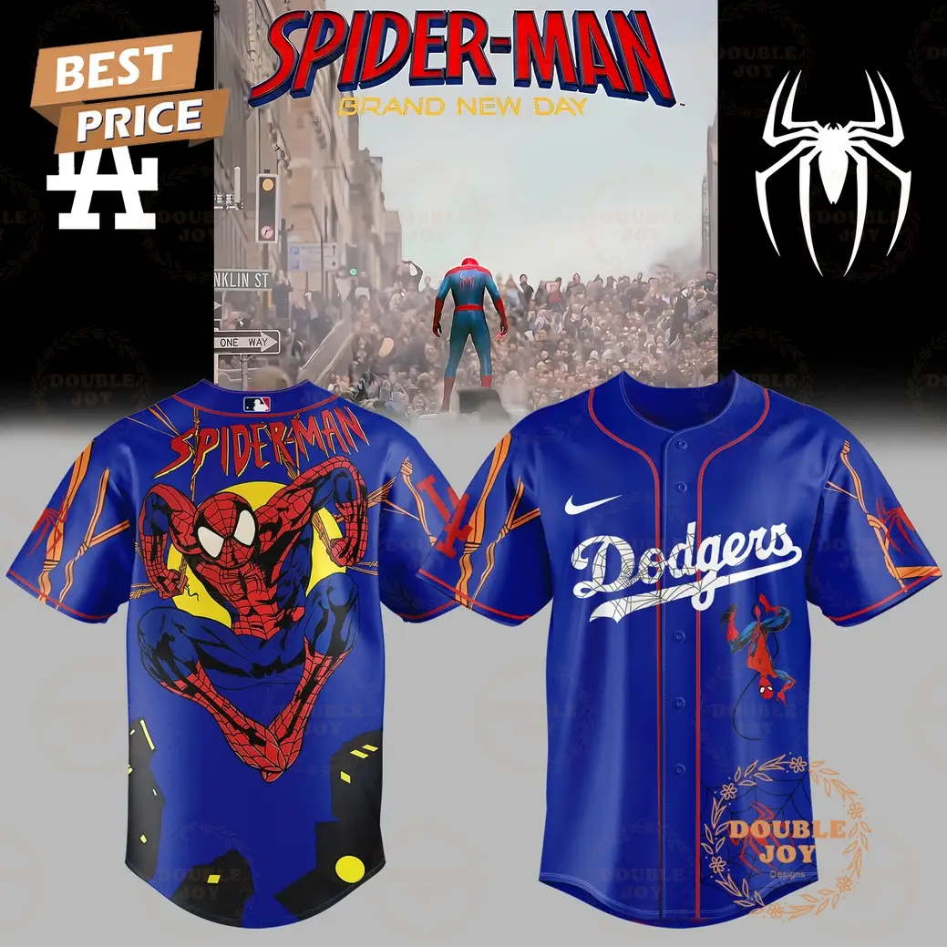 Los Angeles Dodgers x Spider Man - Brand New Day 2025 Blue Edition Baseball Jersey