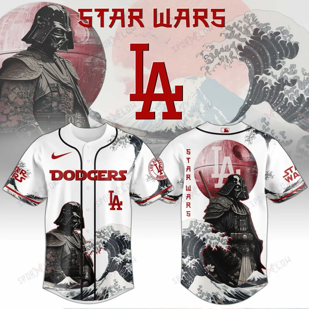 Los Angeles Dodgers X Star Wars Darth Vader Japanese Aesthetic Baseball Jersey