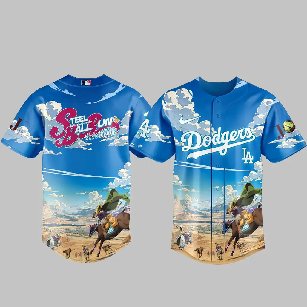 Los Angeles Dodgers x Steel Ball Run 2026 Baseball Jersey Version 2 - Tazila
