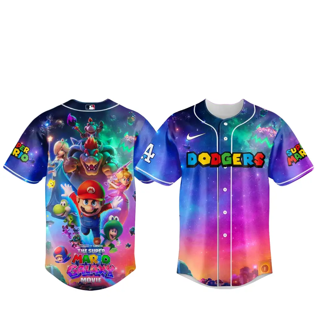 Los Angeles Dodgers x Super Mario Galaxy 2026 Baseball Jersey - Tazila