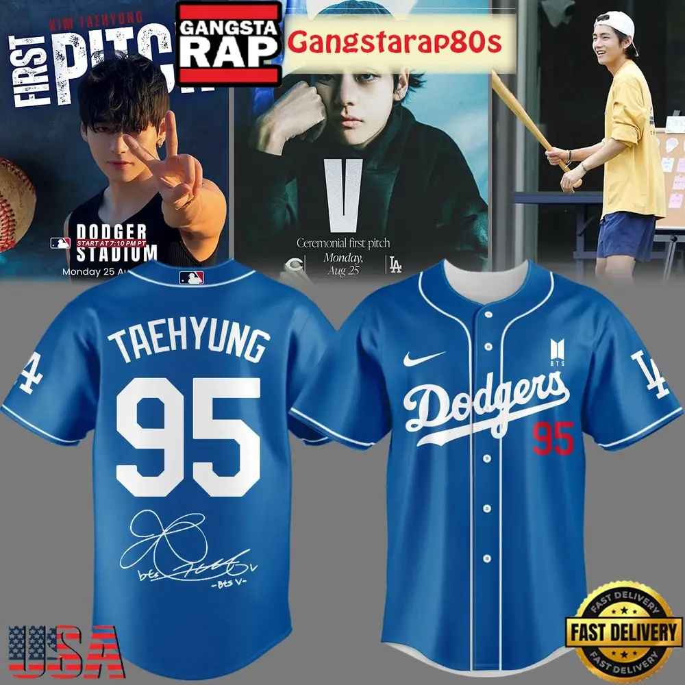 Los Angeles Dodgers x V Taehyung 95 Special Baseball Jersey