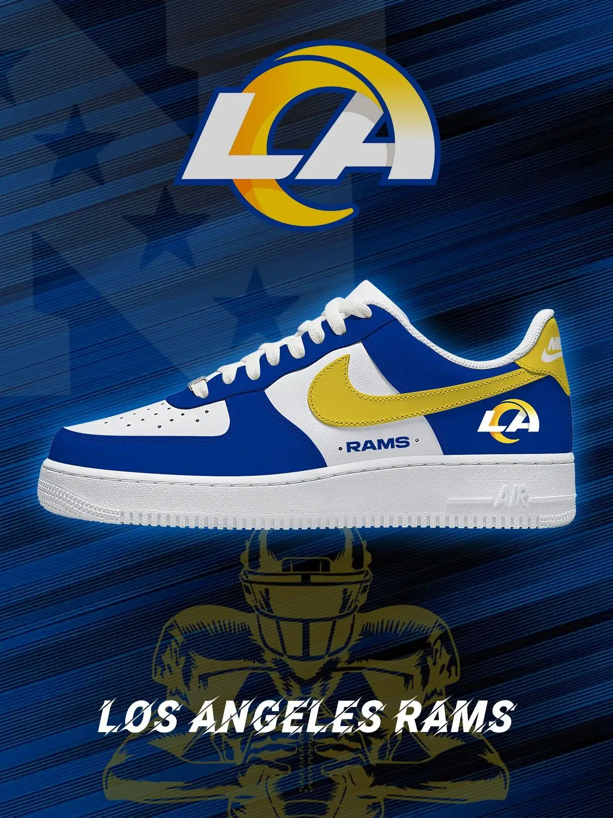 Los Angeles Football Custom Air Force 1 Sneakers - NFL Fan Edition | NN56