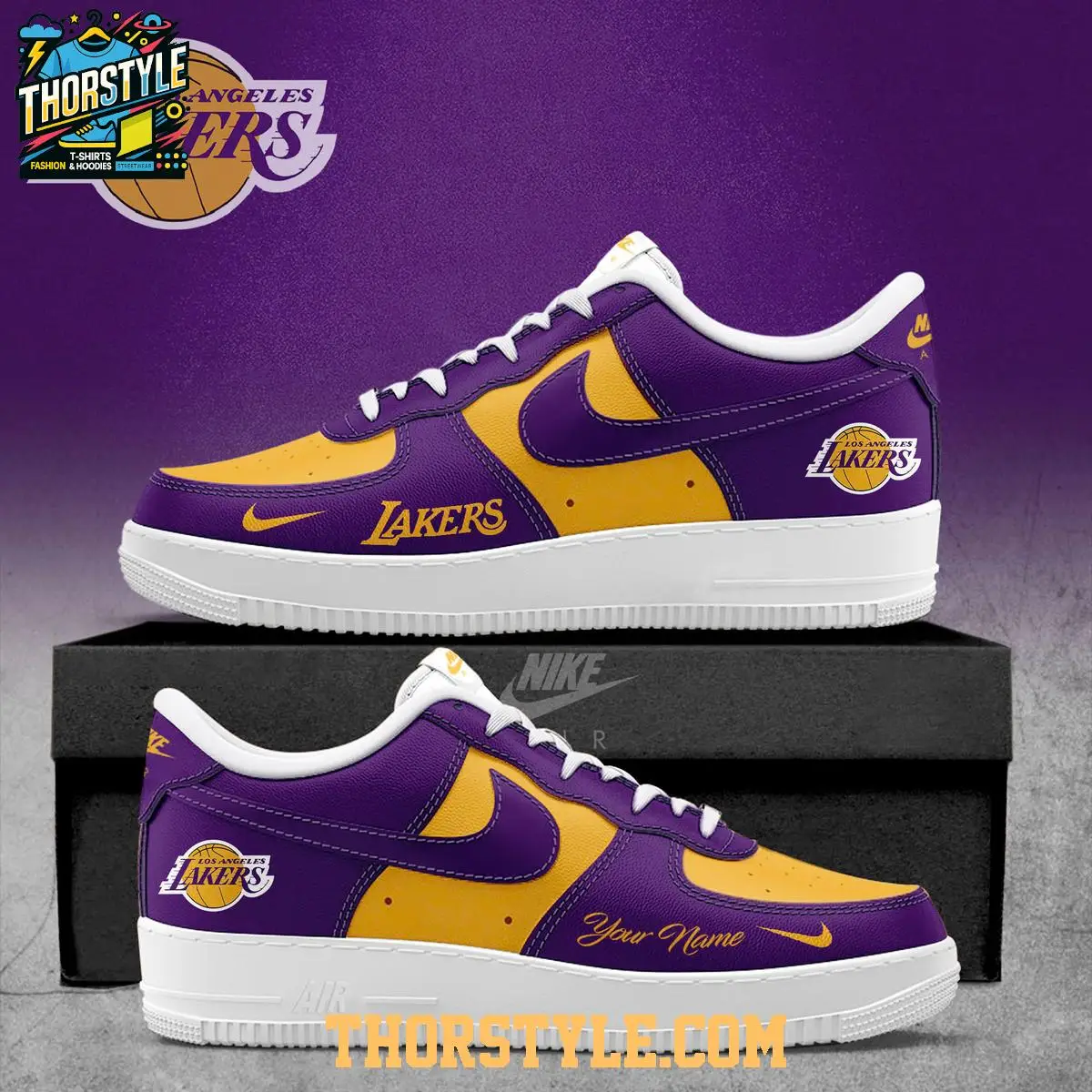 Los Angeles Lakers 2025 NBA Champions Personalized Air Force 1 Shoes