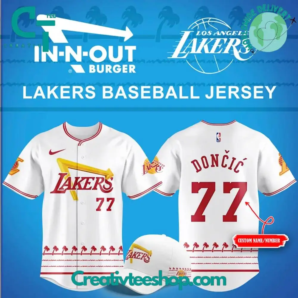 Los Angeles Lakers City Edition X In-N-Out Burger Special Baseball Jersey