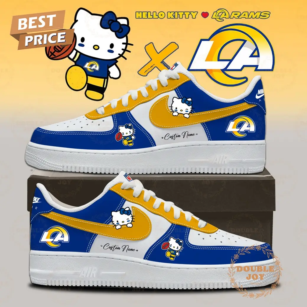 Los Angeles Rams x Hello Kitty 2025 Custom Name Navy Air Force 1 Sneakers