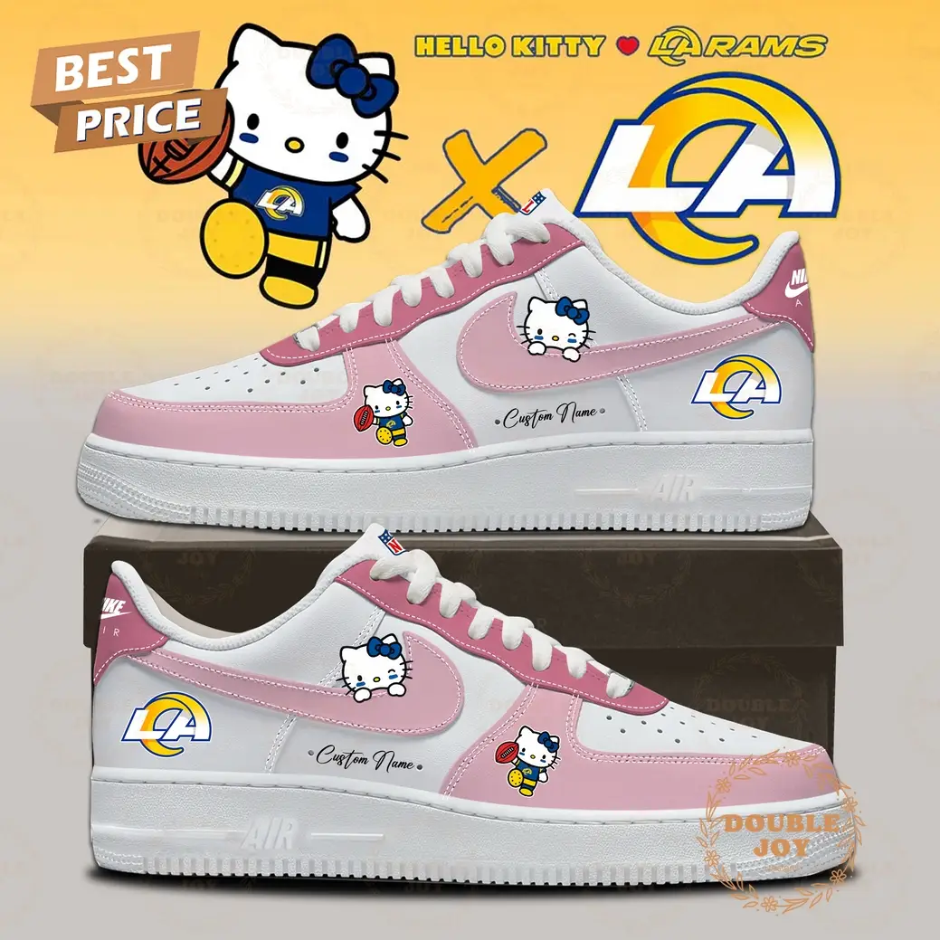 Los Angeles Rams x Hello Kitty 2025 Custom Name Pink Air Force 1 Sneakers