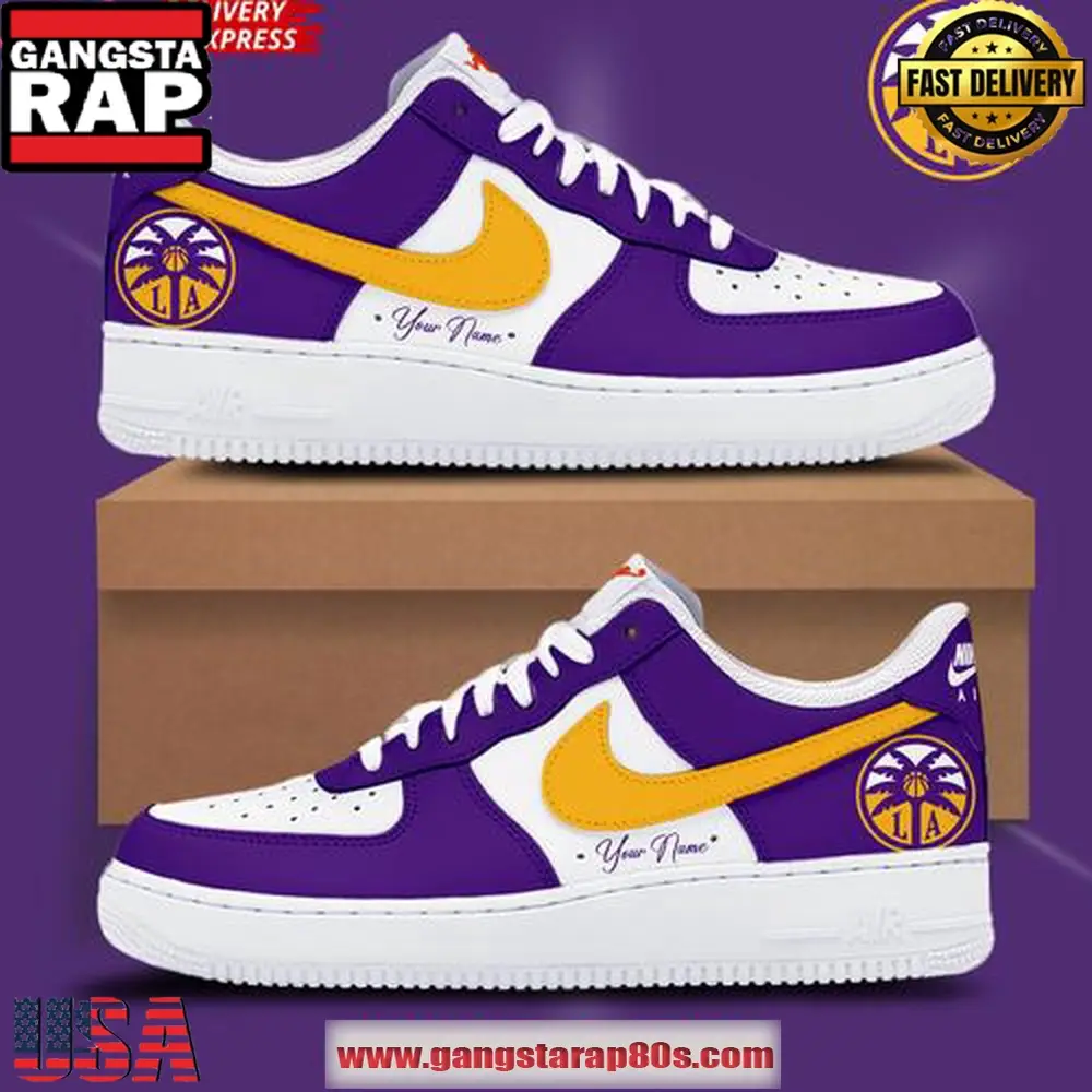 Los Angeles Sparks WNBA 2025 Custom Air Force 1 Running Sneakers Shoes Los Angeles Sparks WNBA 2025 Custom Air Force 1 Running Sneakers Shoes - Image 1