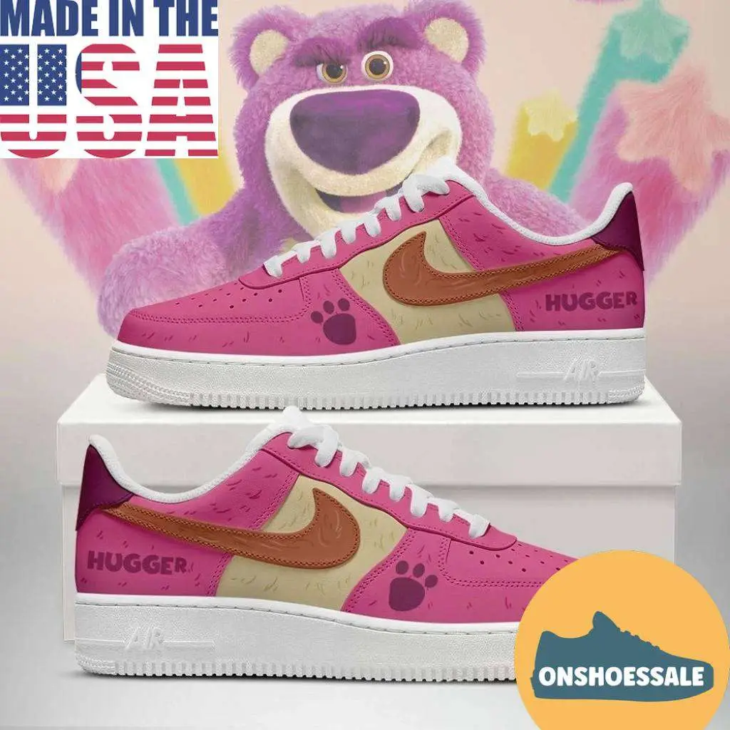 Lots O Huggin Bear Air Force 1 Custom Sneakers Toy Story Pink Shoes - Best Gift Shoes