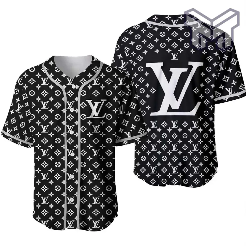 Louis Vuitton Black Baseball Jersey Shirt Lv Luxury Clothing Clothes Sport For Men Women Hot  Type02