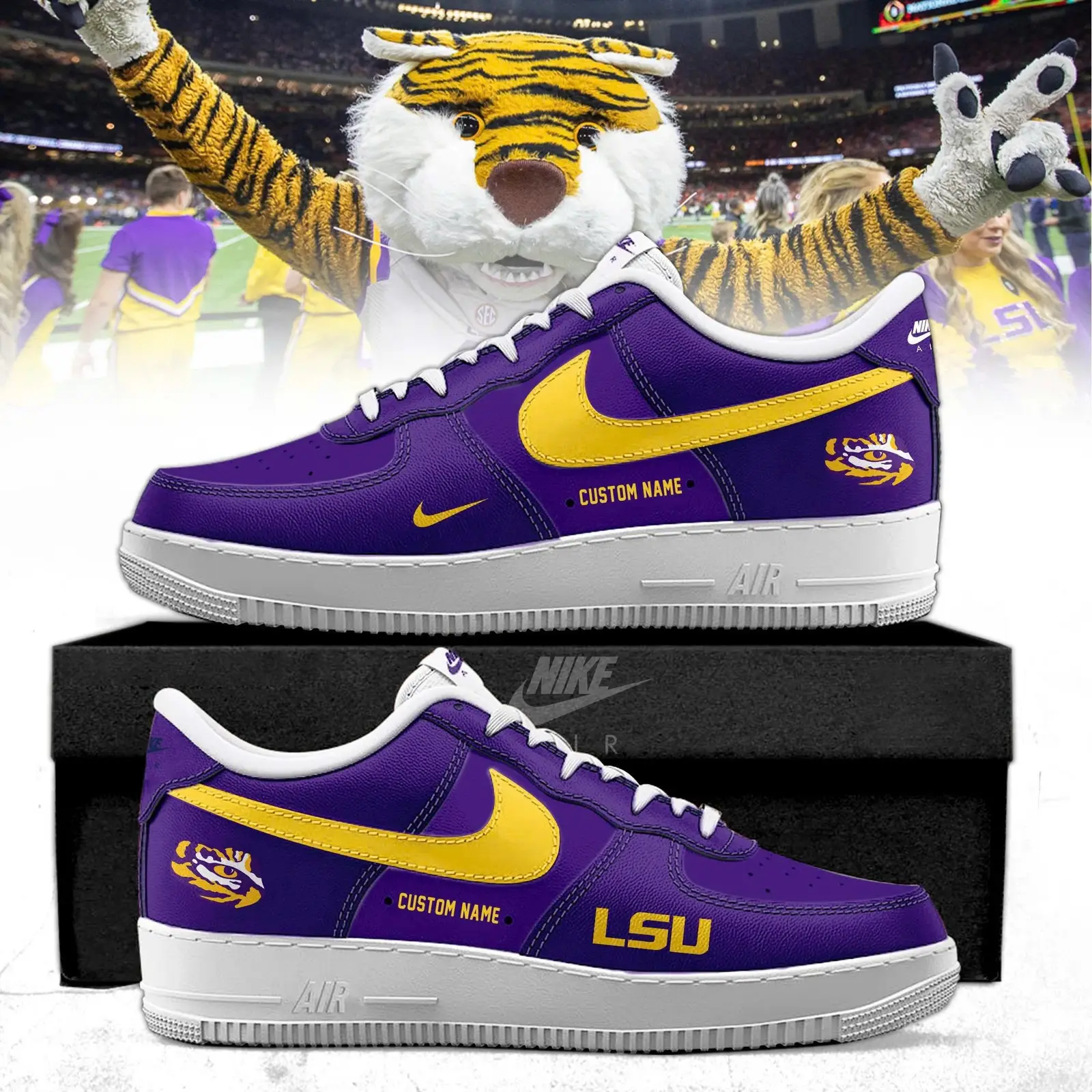 Louisiana State University (LSU) Tigers Special Edition Air Force 1 Sneakers