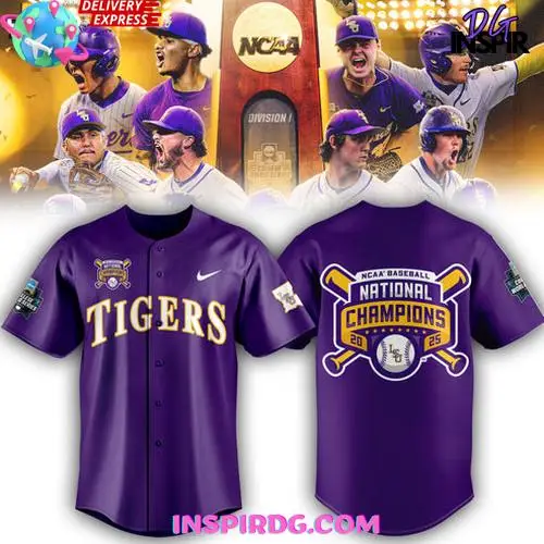 Lsu Tigers 2025 Ncaa Baseball National Champions Purple Edition Baseball Jersey Lsu Tigers 2025 Ncaa Baseball National Champions Purple Edition Baseball Jersey - Image 1