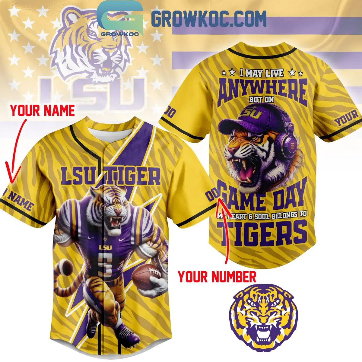 LSU Tigers My Hearts & Soul Belongs To Tigers Jersey