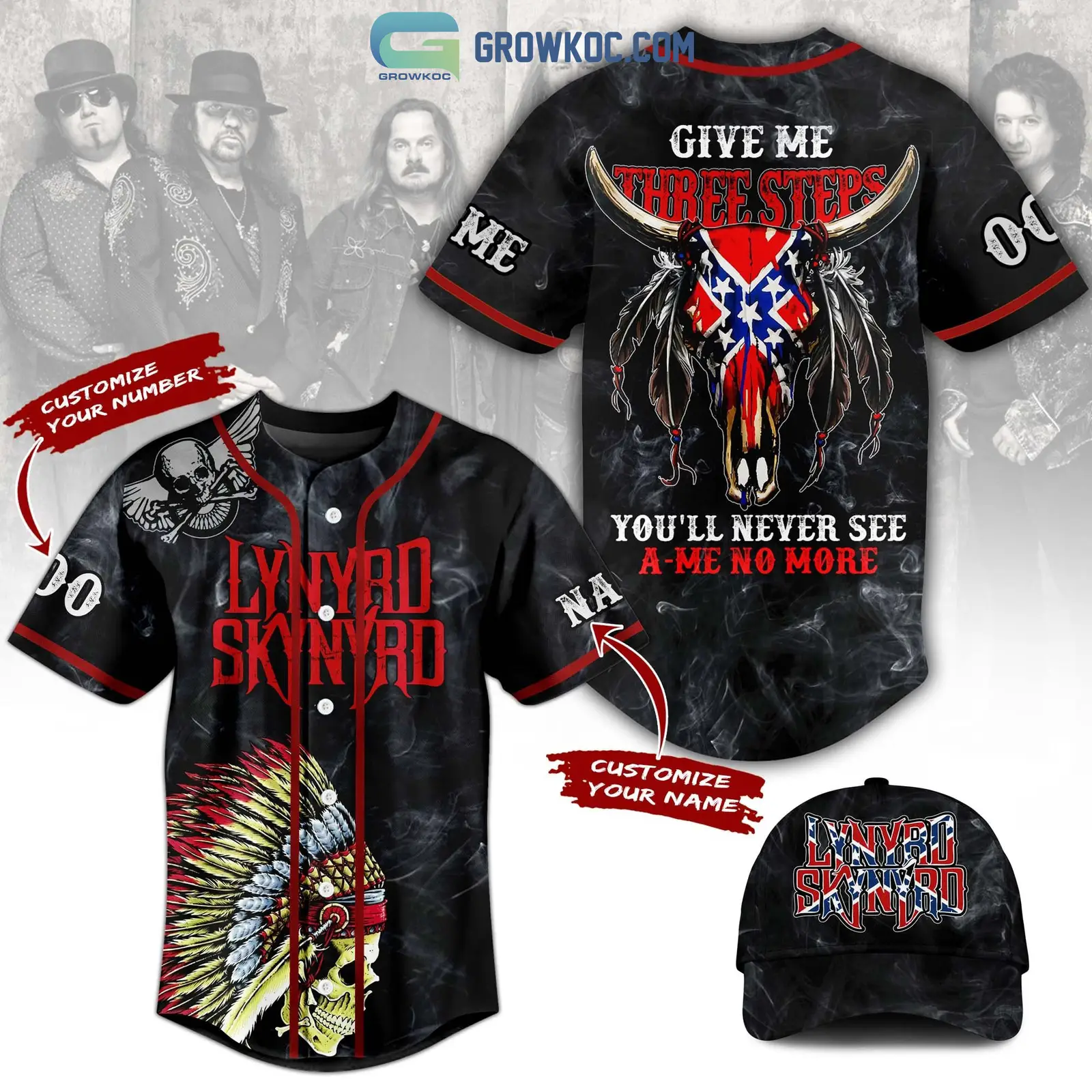 Lynyrd Skynyrd Give Me Three Steps You'll Never See A Me No More Personalized Baseball Jersey
