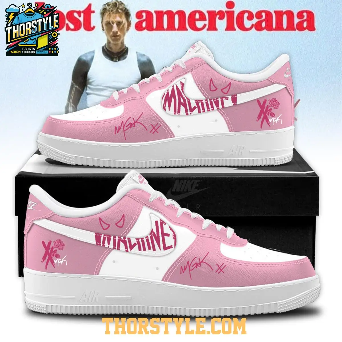 Machine Gun Kelly MGK Lost Americana Tour 2025 Air Force 1 Shoes