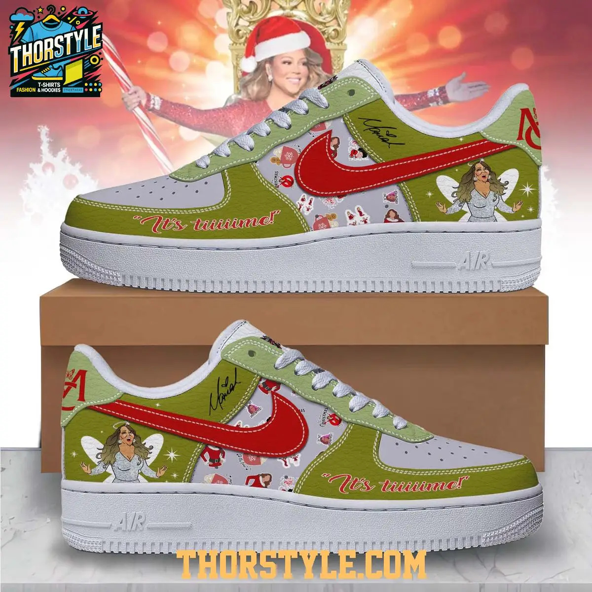 Mariah Carey It's Time To Celebrate Christmas Holiday 2025 Air Force 1 Shoes