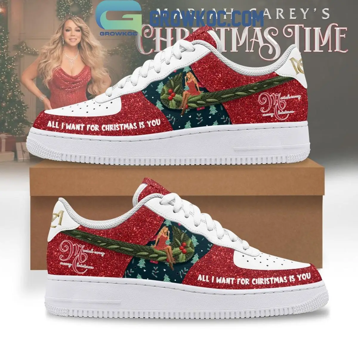 Mariah Carey's Christmas Time All I Want For Christmas Is You Air Force 1 Shoes