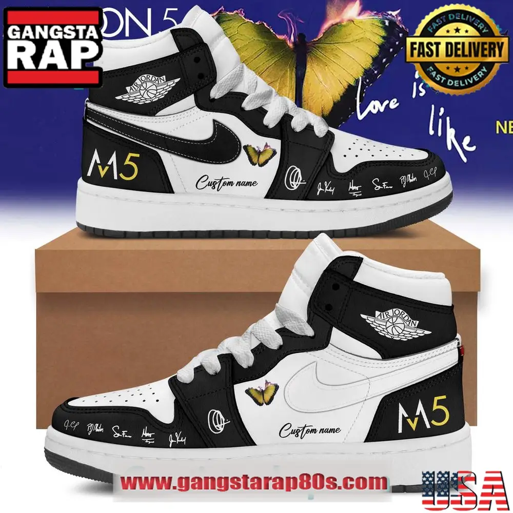 Maroon 5 Love Is Like Tour Custom Air Jordan 1 Sneakers Shoes